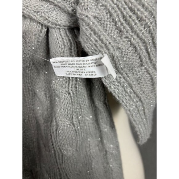 Style & Co Women's Ribbed Edge Shine Cable Knit Scarf Gray One Size New With Tag - Picture 6 of 7